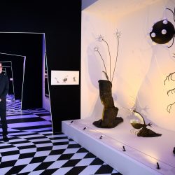 Photograph of a gallery at The World of Tim Burton exhibition at the Design Museum.