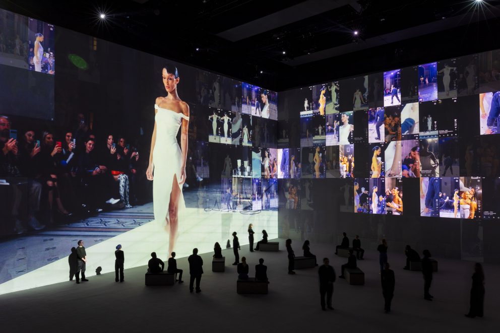 Inside Vogue: Inventing the Runway immersive exhibition at Lightroom in London.