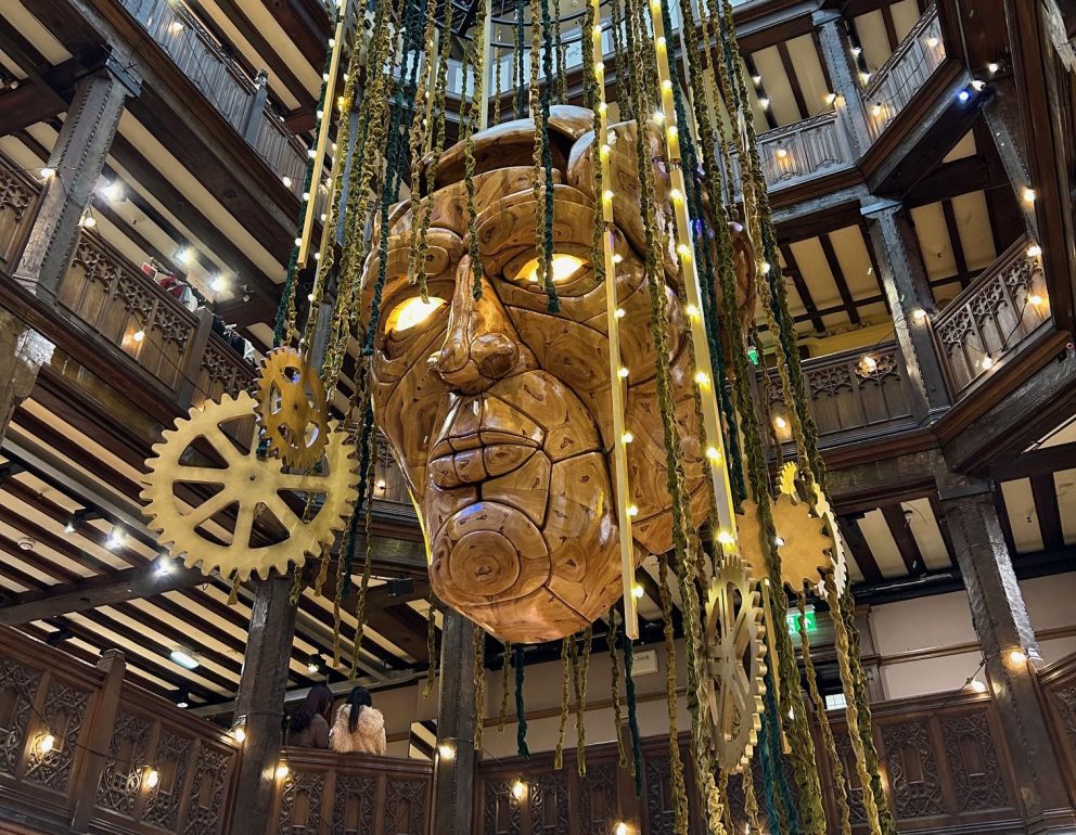 Liberty London's atrium centrepiece - a giant model of The Wizard of Oz's face.