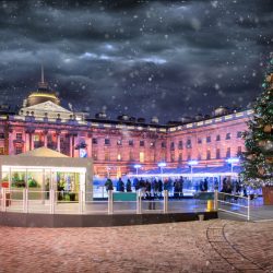 Visitors skating at Skate, Somerset House in London.